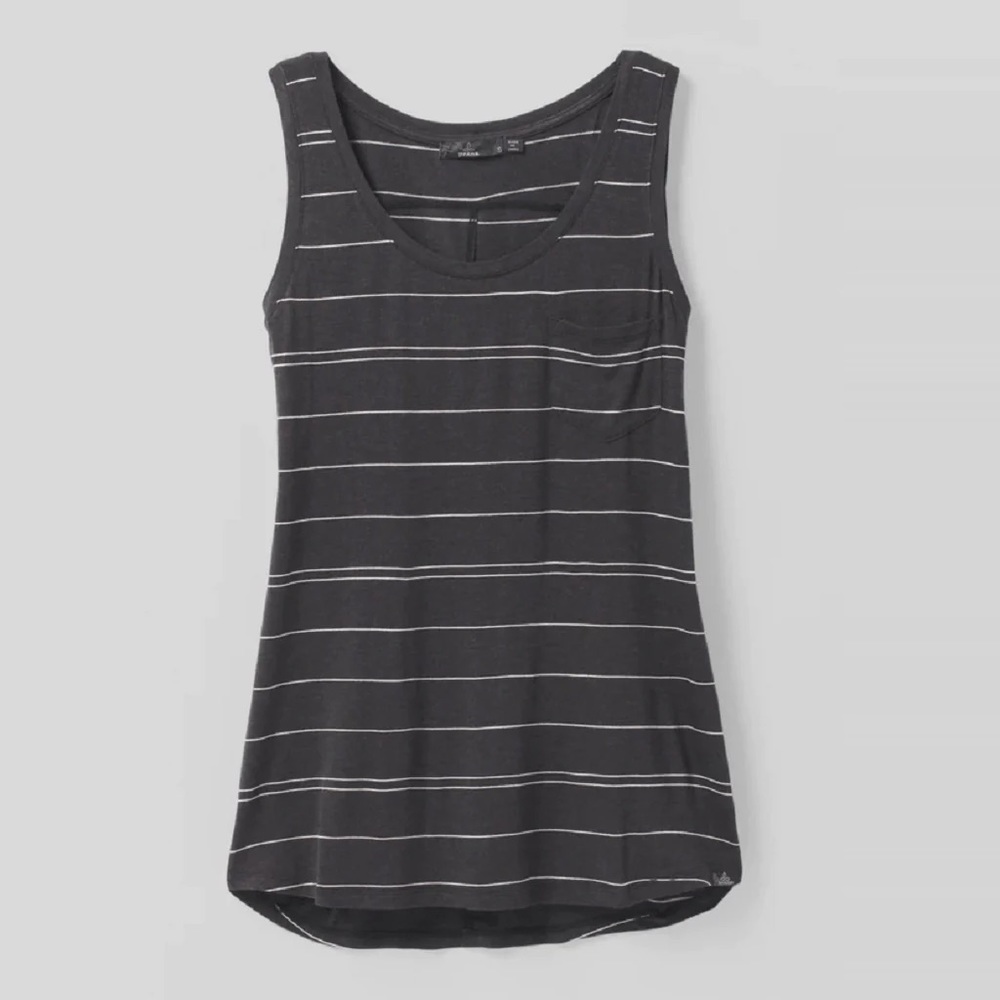Parana | Women’s Foundation Scoop Neck Tank Charcoal Heather Stripe S